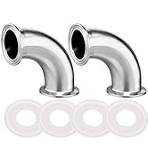 Beduan Elbow 90 Degree 2" Tube OD Stainless Steel 2" Tri Clamp Sanitary Pipe Fitting (Ferrule OD ...