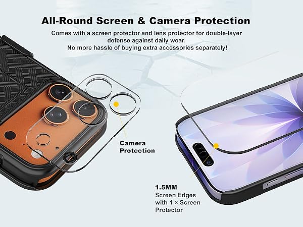 Ailiber Compatible for iPhone 17 Pro Max Case Holster with Screen Protector