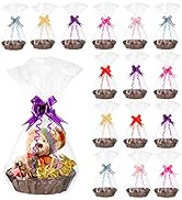 Yesland 16 Pcs Plastic Oval Basket for Gifts Empty, Small Bread Basket Food Storage Baskets with ...