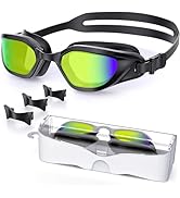 Vegemono Swim Goggles, Unisex Adult Swimming Goggles Anti Fog Anti UV No Leakage Wide View for Me...