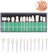 ZJchao Nail Drill Bits, 12 Pcs Wool Felt Polishing Bits, Multi Shaped Grinding Polishing File Hea...