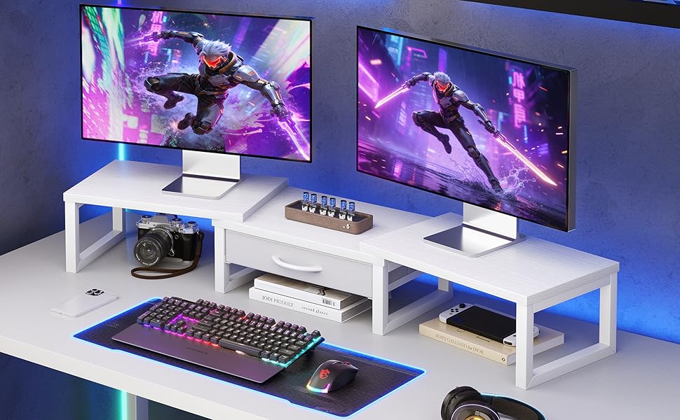 dual monitor stand riser