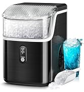 Kismile Nugget Ice Makers Countertop,Portable Ice Machine with Crushed Ice, 35lbs/Day,Self-Cleani...
