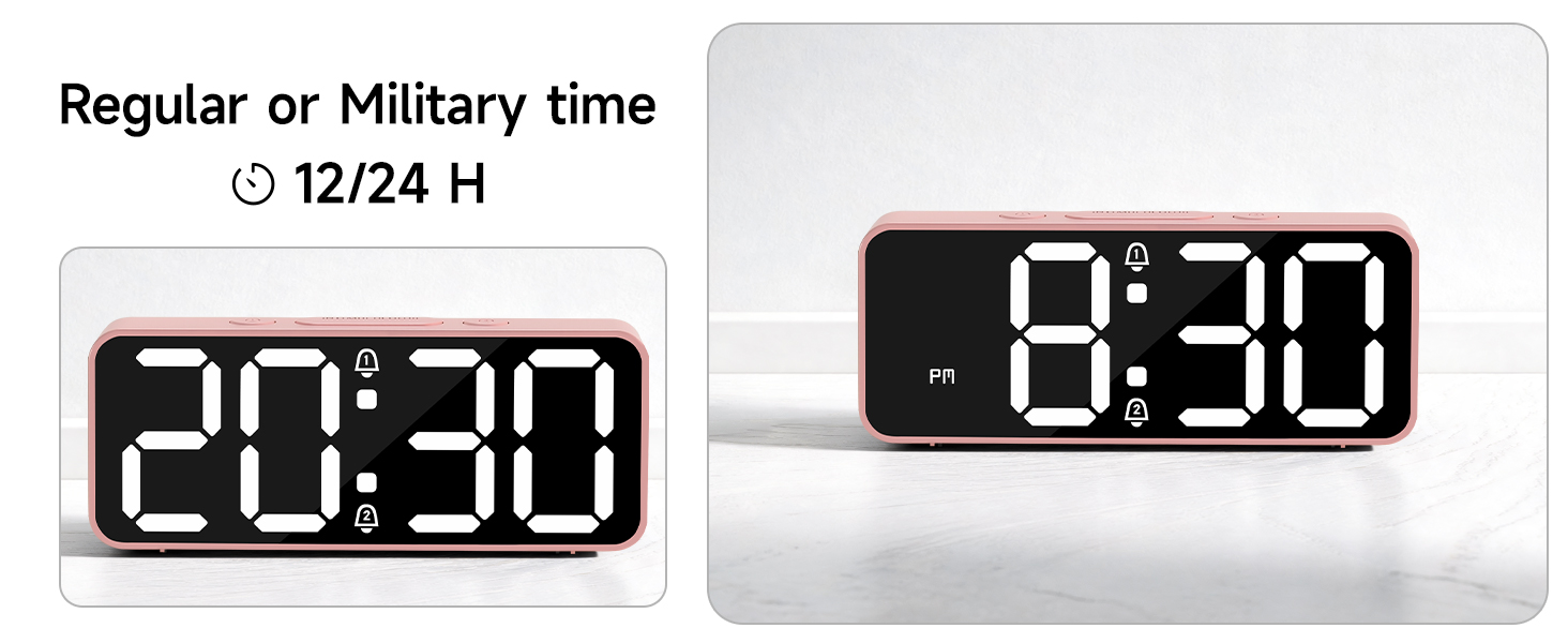12 24 hour time format digital clock military time switch for students nurses office