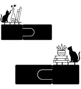 Cat Bookends Metal Book Ends Decorative Black Animal Bookends for Shelves | Metal cat bookends wi...