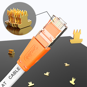 flat ethernet cord In-Wall Cat 8 Ethernet Patch Cable faster than Cat7, Cat6a, Cat6, Cat5e Cat5