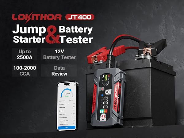 JT400 jump starter and battery tester