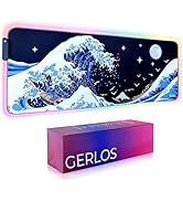 Gerlos RGB Large Gaming Mouse Pad, Extended Soft LED Mouse Pad, Non-Slip Rubber Base, Water Resis...