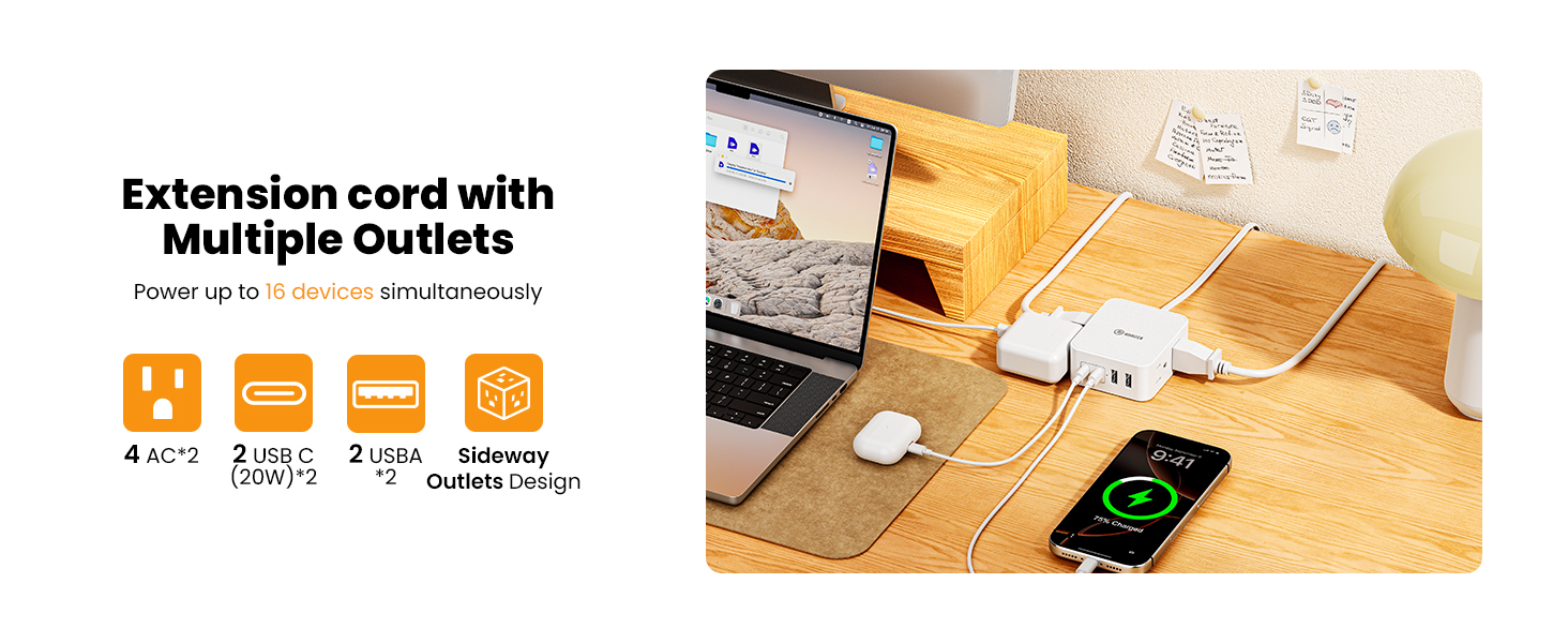 extension cord with multiple outlets