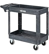 TUFFIOM Plastic Service Utility Cart, Support up to 550lbs Capacity, Heavy Duty Tub Storage Cart ...