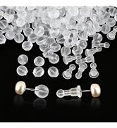 ZJO 100pcs Comfort Impenetrable Earring Backs for Sleeping, TPE Earring Backings for Studs, Soft ...