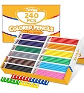 240 Packs Colored Pencils Bulk Classroom, Colored Pencils for Kids 12 Assorted Colors, Coloring P...