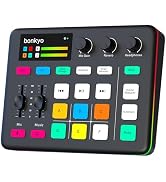 Bonkyo Gaming Audio Mixer & USB Interface with XLR Microphone, Bluetooth 5.0, RGB Effects, 48V Ph...