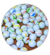 ARSUK Marbles for Kids Large Glass Assorted Marble Run House of Small Wubble Fulla Handmade Colou...