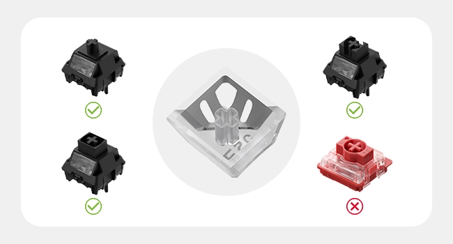 Honeycomb Clear Keycaps, Black Shine Through Keycaps, Jelly Keycap Transparent keyboard Cap