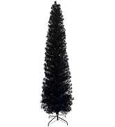 KTKDE 6ft Black Artificial Christmas Pencil Tree for Home, Office,Holiday Party Decoration, Metal...