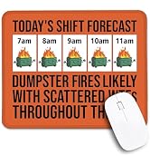 THEBESTU Today's Shift Forecast Non-Slip Mouse Pad with Stitched Edge, Funny Dumpster Fire Mousep...