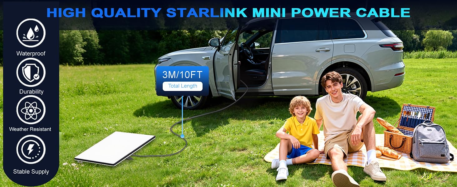 starlink mini car charger DC power cable