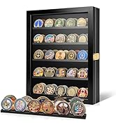 WELIDAY Military Challenge Coin Display Case with Acrylic Door-5 Rows Large Shadow Box Medal Disp...