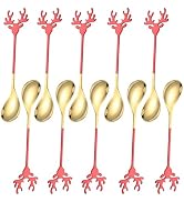 BTFLKNS Christmas Coffee Spoons,18/8 Stainless Steel Coffee Spoon for Coffee Dessert Cake Tea Sou...