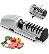 LEFUGO Electric Knife Sharpener for Kitchen Knives, Detachable Sharpening Head, 3-Stage Knife Sha...