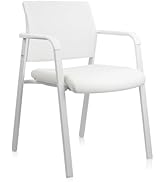 CLATINA Stacking Office Chairs | Mesh Back, Thicken Leather Seat and Streamline Arms, Ergonomic L...