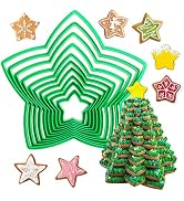 GWHOLE 10PCS Star Cookie Cutters, Plastic Cookie Cutter Set Star Shape Cookie Mold for Kids Bakin...