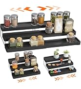 INVOCOO Expandable Spice Rack Organizer - 3 Tier Adjustable Spice Organizer for Cabinet & Counter...