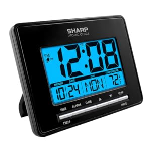 Sharp Atomic Clock Marathon never need setting desktop or wall mount