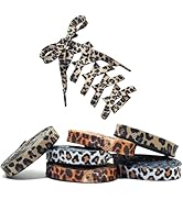 HEHUAtech Leopard Print Shoelaces, Pattern Shoe Laces, Animal Print Camouflage Shoestring