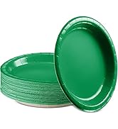 Amcrate Paper Dinner Plates Green, 8 1/2 Inches Paper Plates Disposable, Strong and Sturdy Dispos...