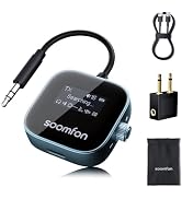 SOOMFON Airplane Bluetooth 5.3 Transmitter for 2 Airpods or Headphones 2-in-1 Airplane Bluetooth ...
