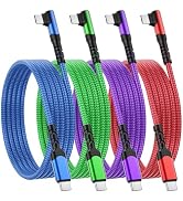 Pofesun USB C to USB C Cable Fast Charging, 4-Pack 10FT 60W Right Angle USBC Fast Charging Cable ...