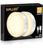 WILLED 3000K Dimmable Touch Lights, Battery Rechargeable Tap Lights, Magnet Stick on Closet Light...