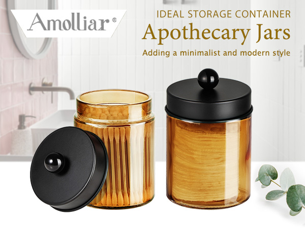 Apothecary jar Qtip holder