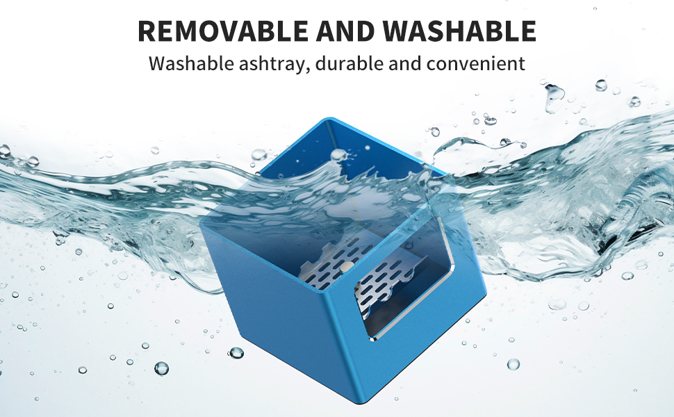 Rechargeable Mini Ashtray Detachable Ashtray with Lighter Aluminum Smokeless Trash Can USB Portable