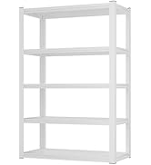 Homdox 72”H Garage Shelving, 1650LBS Heavy Duty Storage Shelves, 5 Tier Adjustable Metal Shelves ...