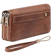 GAEKEAO Wallet for Women Clutch RFID Blocking Wristlet Leather Purse Large Capacity Credit Card H...