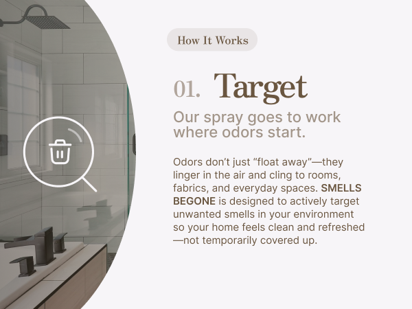 target: our spray goes to work where odors start
