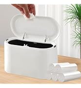 Mini Trash Can with Lid, Desktop Small Trash Can, Removable Small Garbage Can, Pop Up Countertop ...