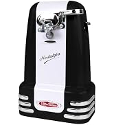 Nostalgia Retro Electric Can Opener for Kitchen with Magnetic Lid Remover, Knife Sharpener, and S...