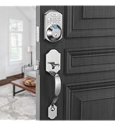 TEEHO TE002H Fingerprint Keyless Entry Door Lock - Front Door Lock Set with Handle - Electronic K...