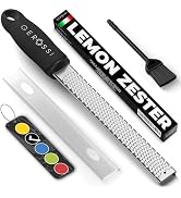Stainless Steel Cheese Grater & Lemon Zester w/Extra Sharp Blade - Perfect for Lemon, Parmesan, G...