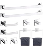 TURS Chrome 10-Piece Bathroom Hardware Accessories Set Towel Bar Holder Set SUS304 Stainless Stee...