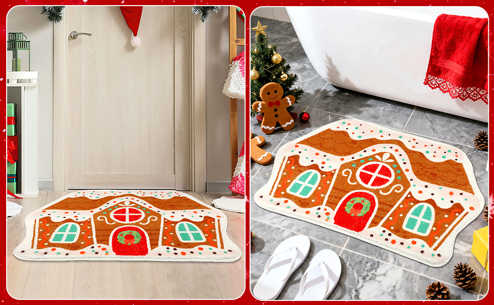 Christmas Gingerbread House Rug