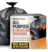 150 Pack 55 Gallon Trash Bags - Black Large Garbage Bags | Extra Large Trash Bags | 50-60 Gallon ...