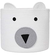 Bear Basket, Animal Basket, Large Cotton Rope Basket, Large Storage Basket, Woven Laundry Hamper,...
