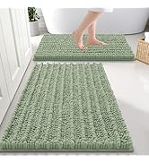 Smiry Bathroom Rugs Sets 2 Piece, Soft Absorbent, Non Slip Rubber Backing Machine Washable Quick ...