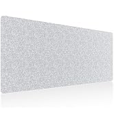 DAWNTREES Non-Slip Large Felt Desk Mat, 40''x16''(100X40cm) Light Grey Full Felt Mouse Pad, Desk ...