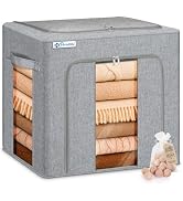 punemi Cashmere Sweater Storage Bag with Natural Cedar Balls & Steel Frame, 50L Garment Storage B...